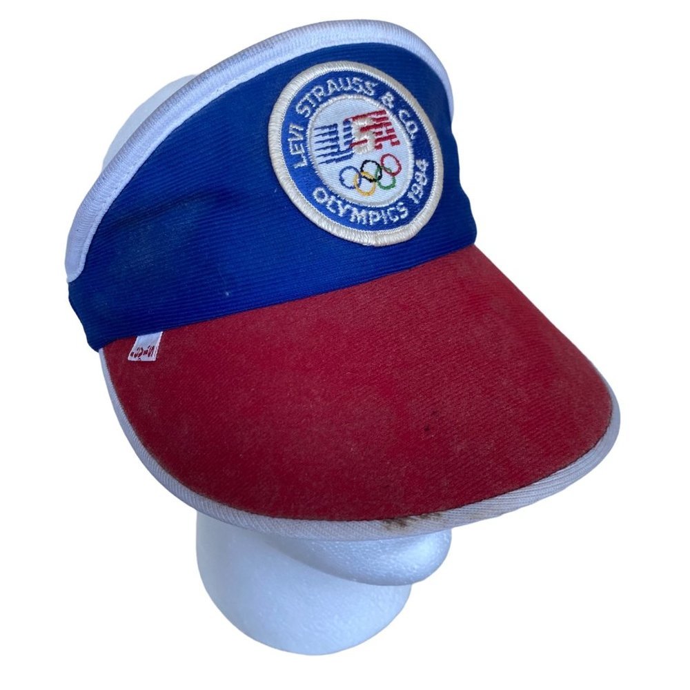 Levi Strauss And Co Vintage Visor 1984 Los Angeles Olympics Blue Red White Hat